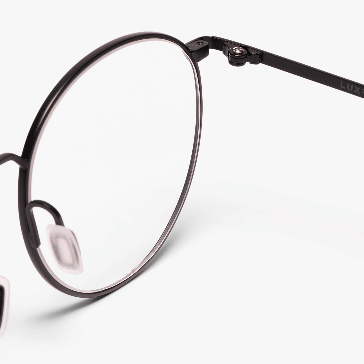 Luxreaders stylish Silkeborg Black Reading glasses. Made from Titanium in a Square shape.