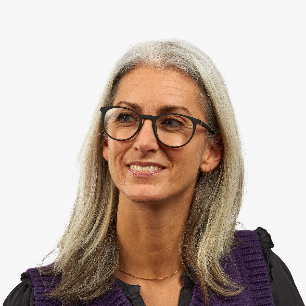 Luxreaders stylish Women's Stockholm Black Blue light glasses. Made from Rubber in a Iconic shape.