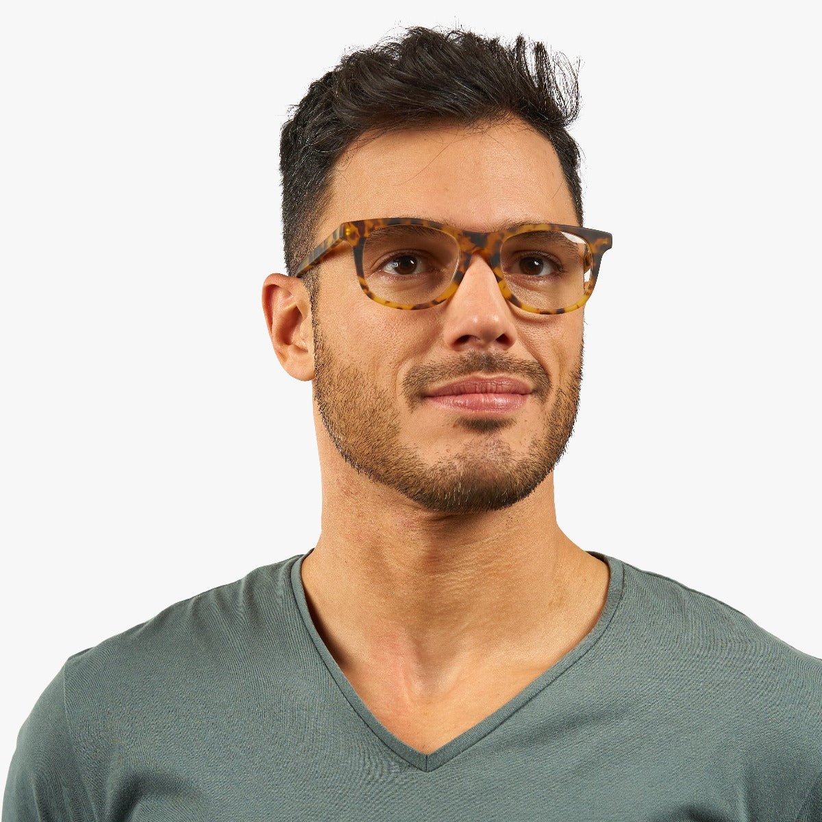 Luxreaders stylish Men's Malmö Light Turtle Reading glasses. Made from Acetate in a Square shape.
