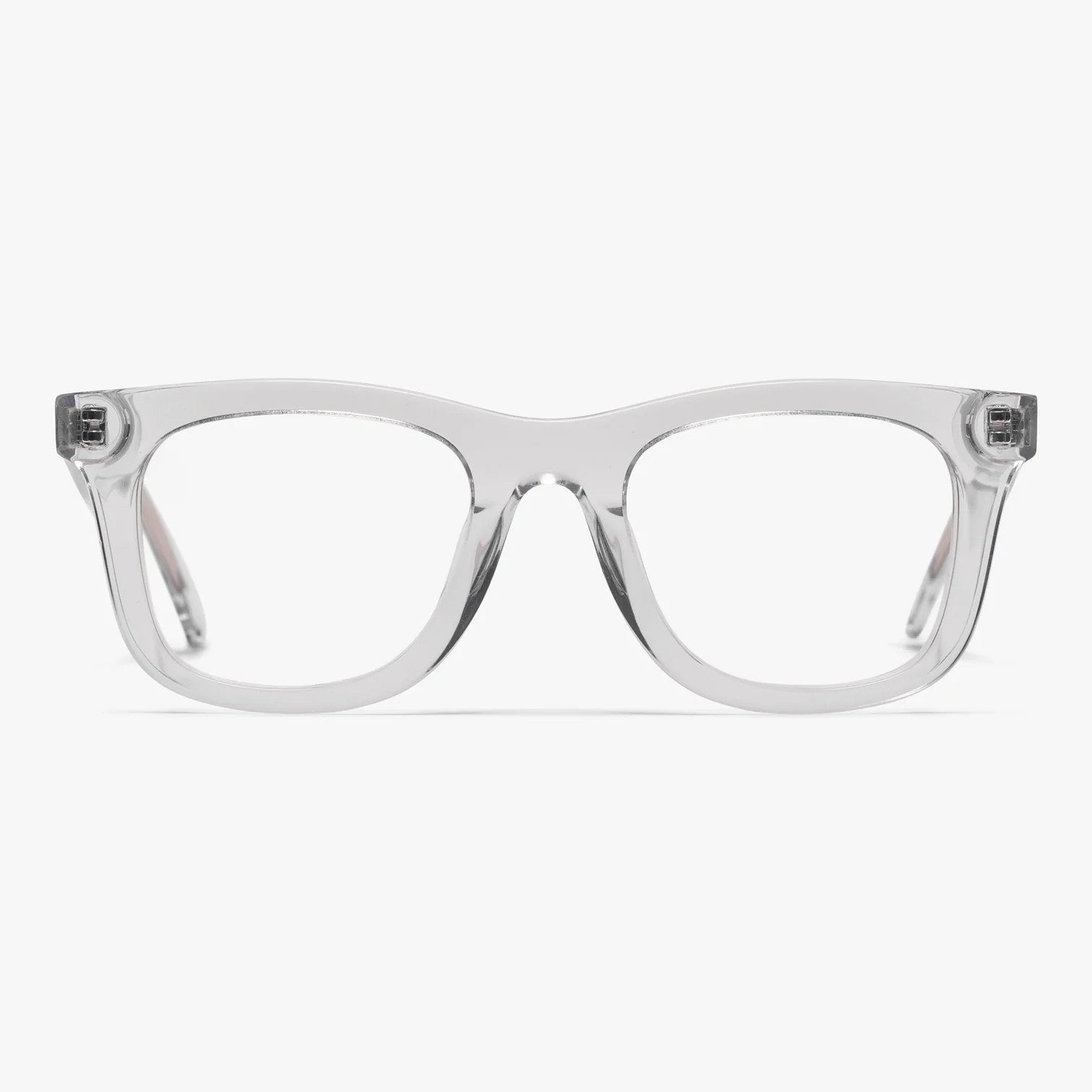 Luxreaders stylish Men's Samsø Crystal White Reading glasses. Made from Bio-acetate in a Square shape.