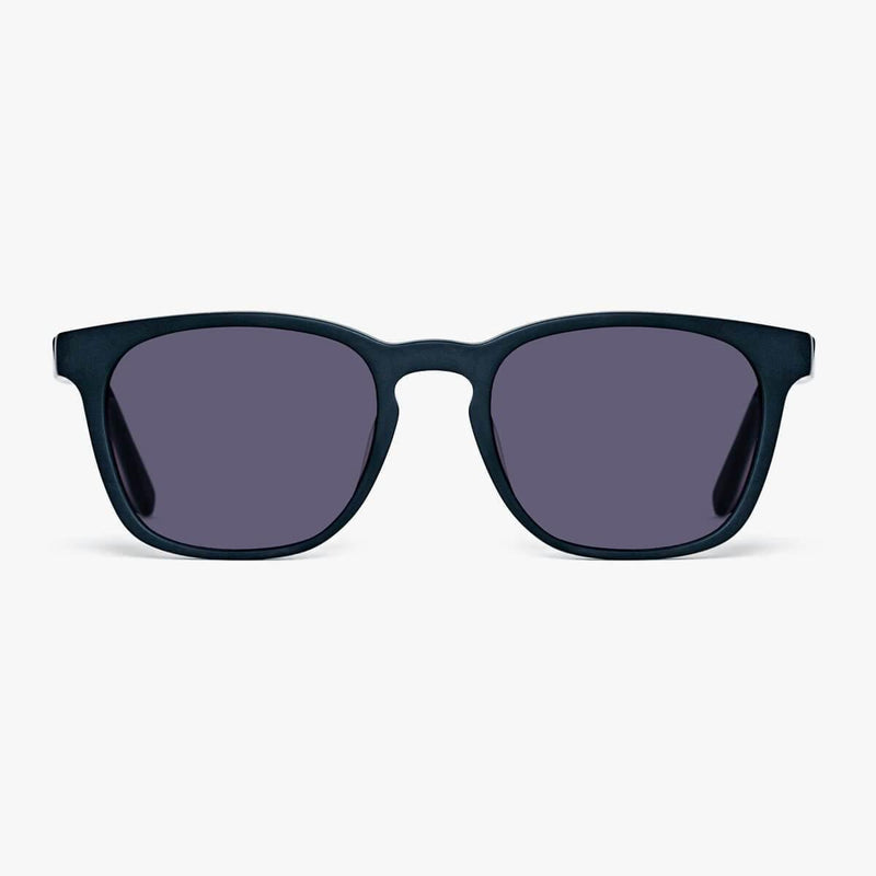 Bornholm Black rectangular sunglasses with dark lenses