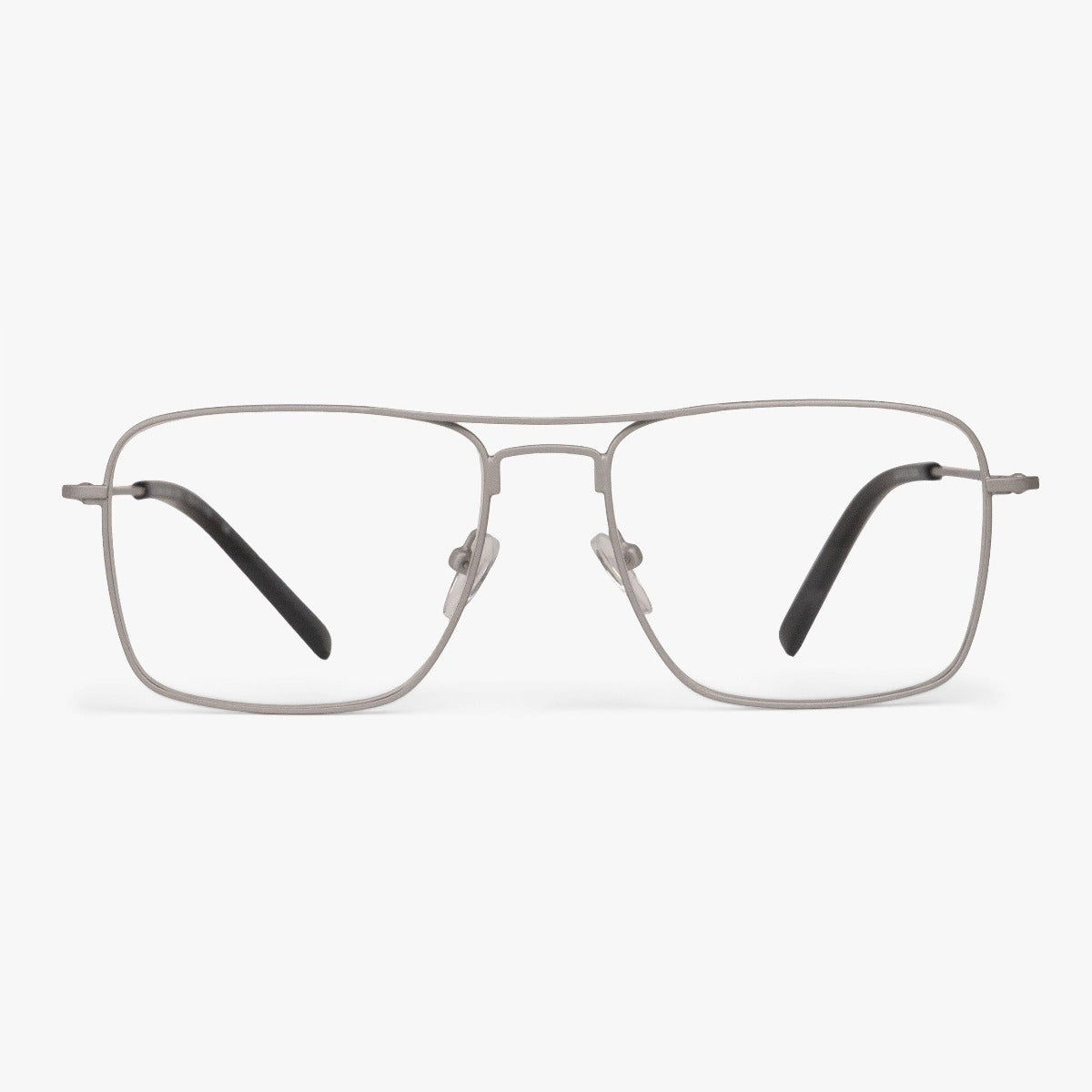 Luxreaders stylish Men's Lidköping Steel Reading glasses. Made from Stainless steel in a Square shape.