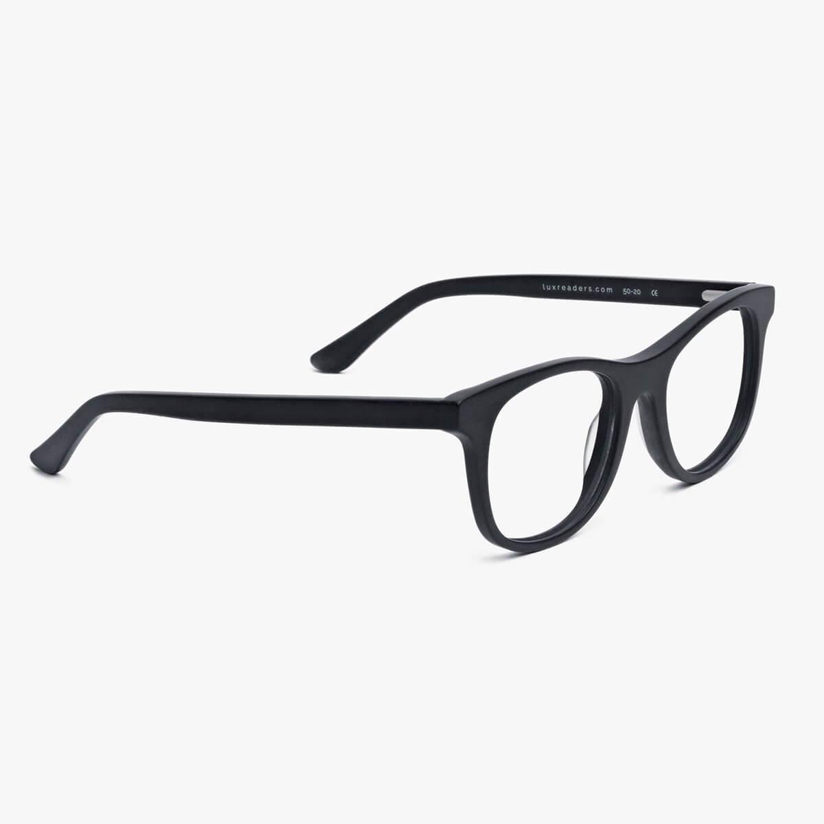 Luxreaders stylish Women's Malmö Black Blue light glasses. Made from Acetate in a Square shape.