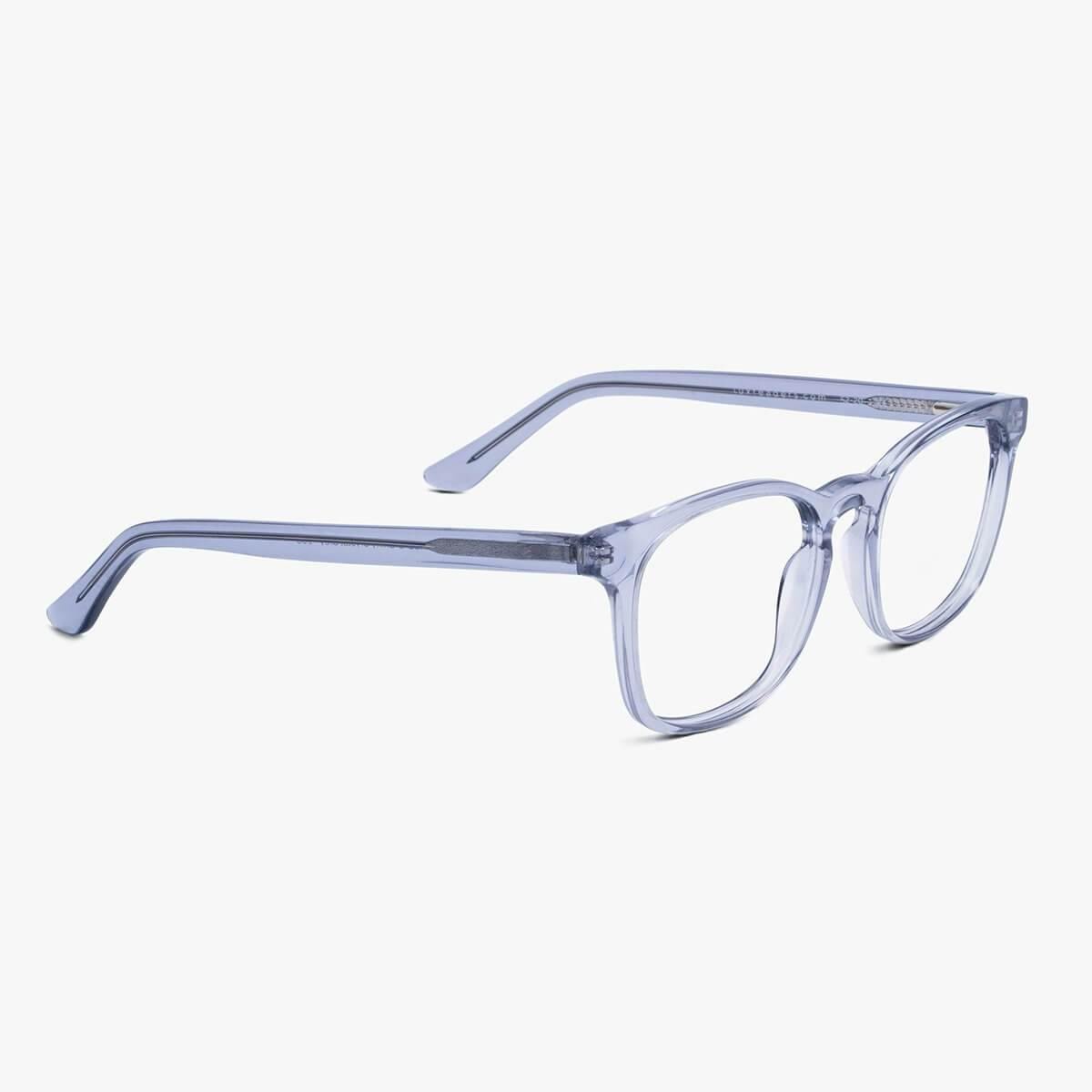 Luxreaders stylish Bornholm Crystal Grey Reading glasses. Made from Acetate in a Square shape.