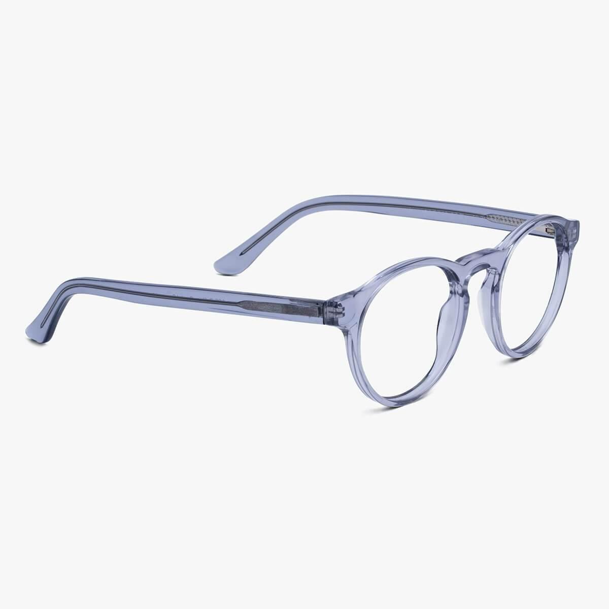 Luxreaders stylish Men's Trondheim Crystal Grey Reading glasses. Made from Acetate in a Round shape.