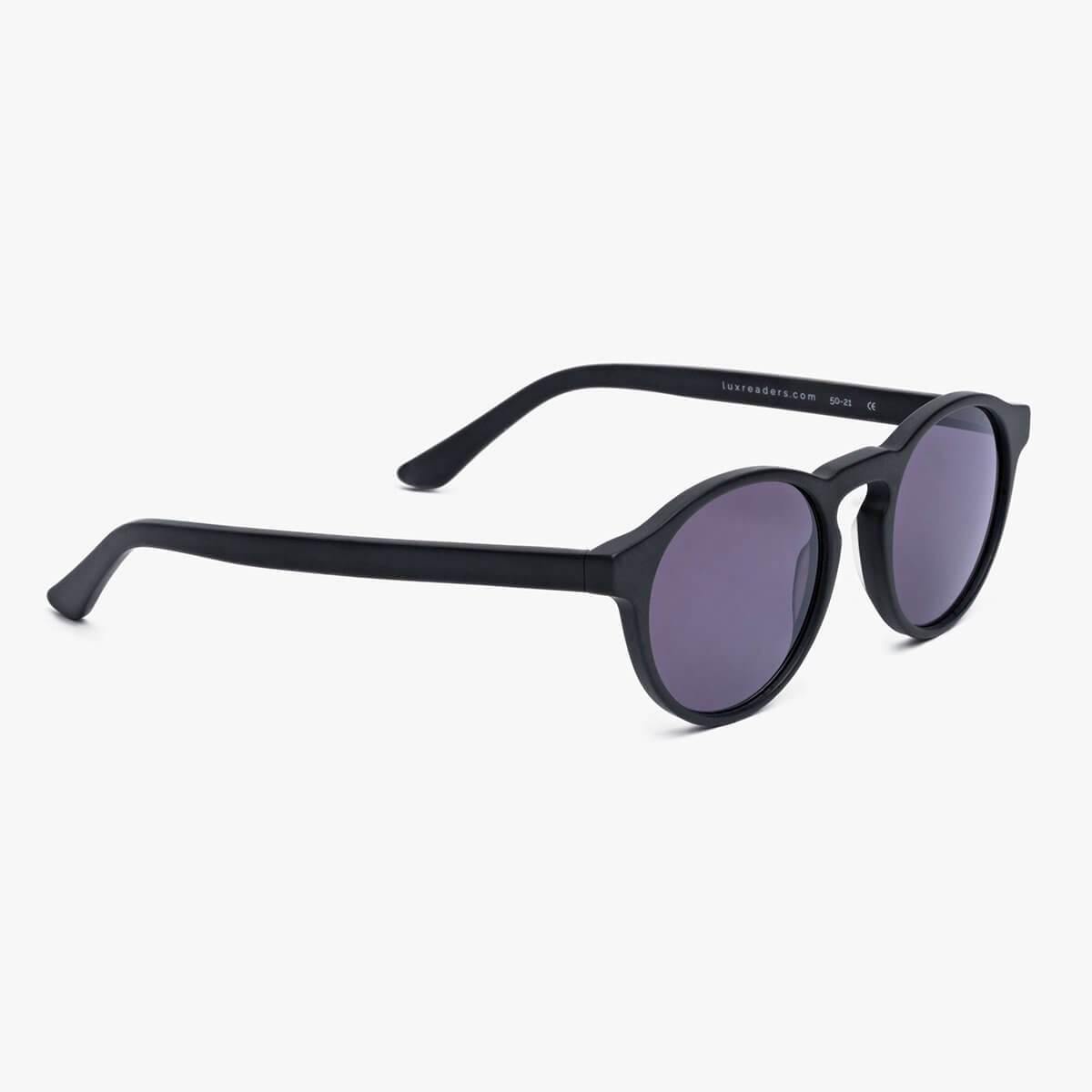Luxreaders stylish Trondheim Black Sunglasses. Made from Acetate in a Round shape.