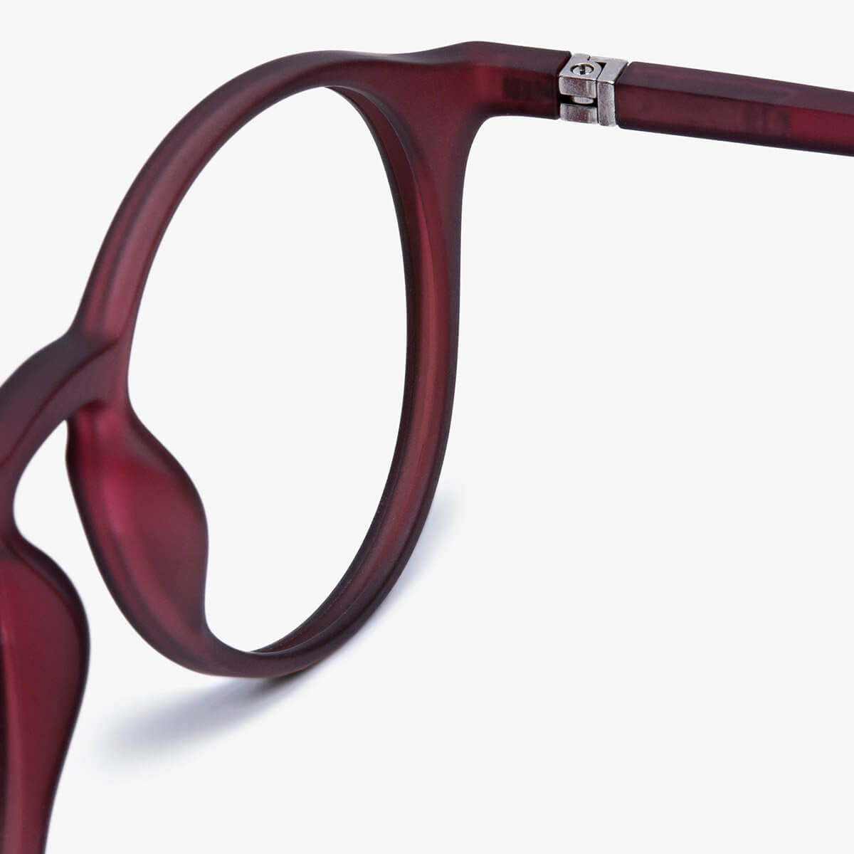 Luxreaders stylish Læsø Red Reading glasses. Made from Rubber in a Round shape.