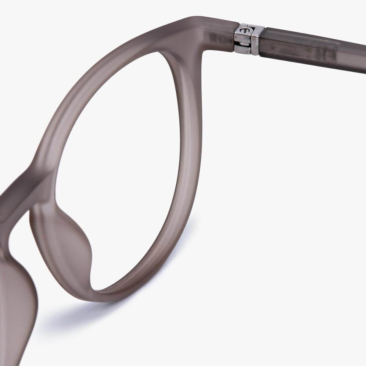 Luxreaders stylish Stockholm Grey Blue light glasses. Made from Rubber in a Iconic shape.