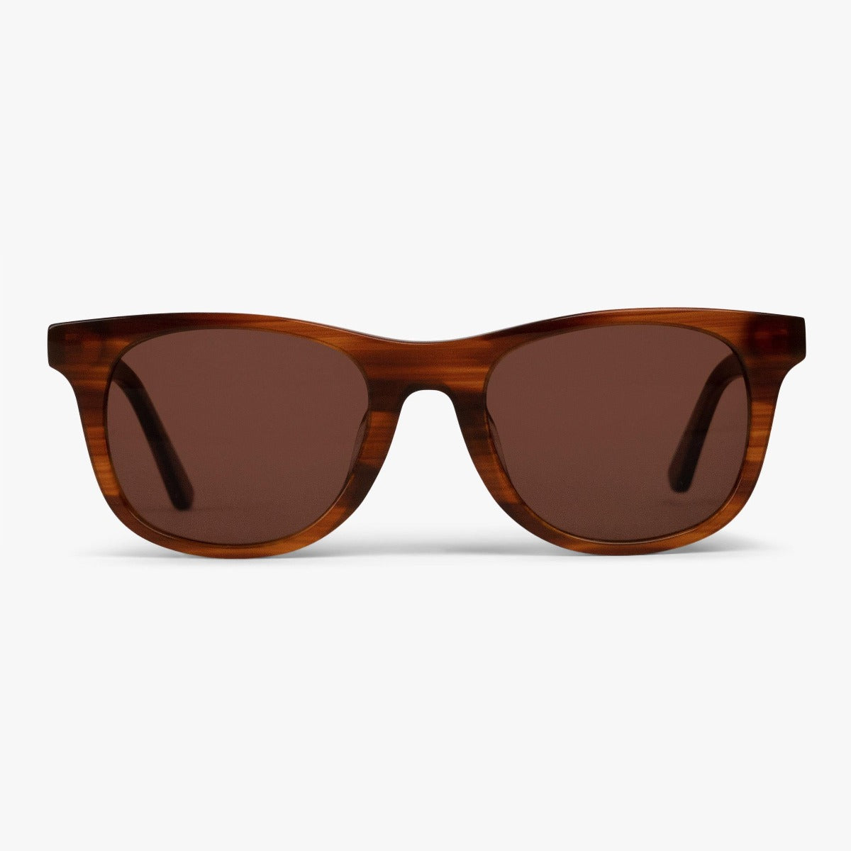 Luxreaders stylish Men's Malmö Shiny Walnut Sunglasses. Made from Acetate in a Square shape.