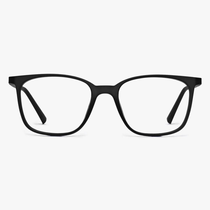 Fyn Black glasses with matte black rectangular frame
