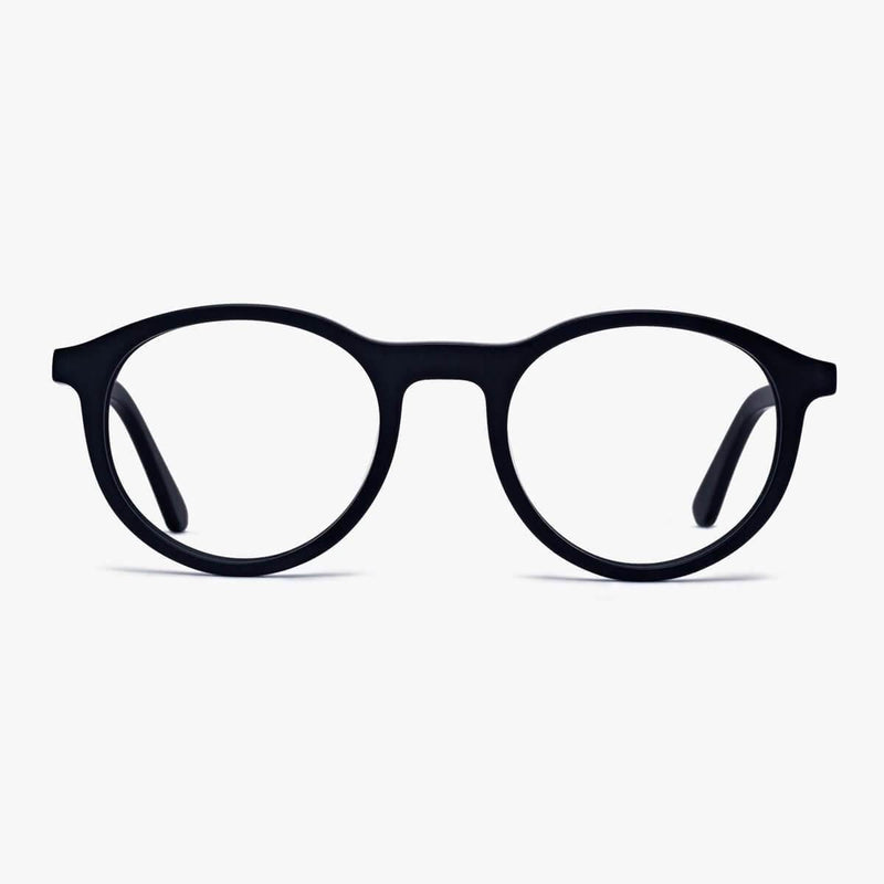 Løkken Black round black reading glasses with full frames