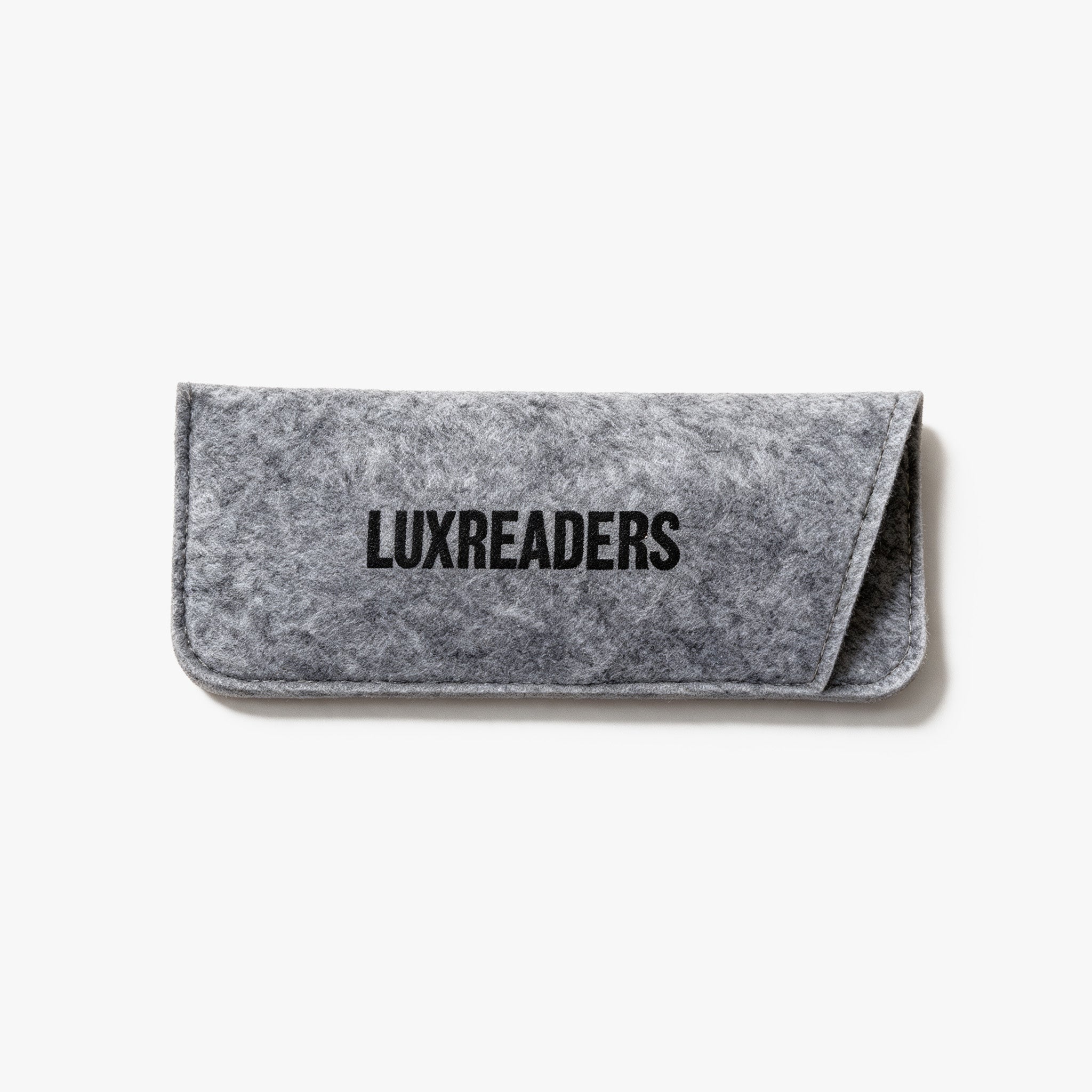 Wszystkie nasze okulary do czytania w Luxreaders są dostarczane z tym wysokiej jakości filcowym etui, bezpłatnie
