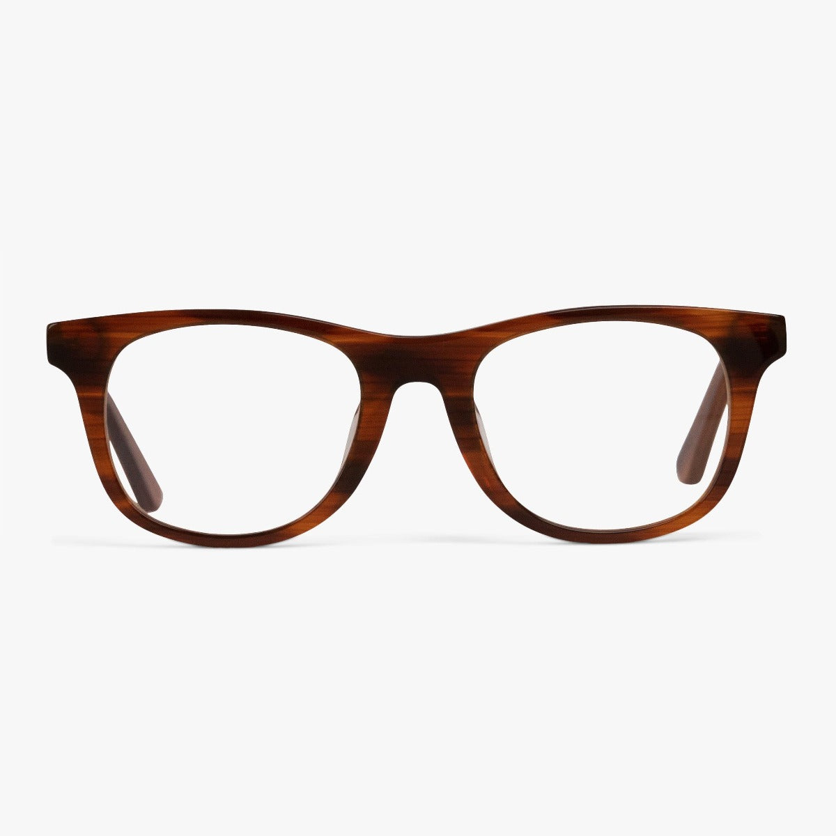 Malmö Shiny Walnut tortoiseshell glasses with rectangular frames