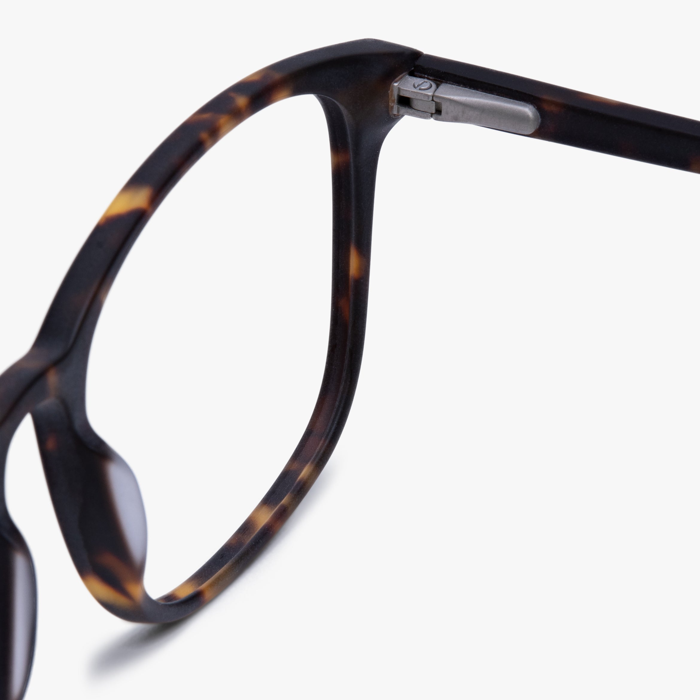 Close-up of Ebeltoft Dark Turtle glasses frame with tortoiseshell pattern
