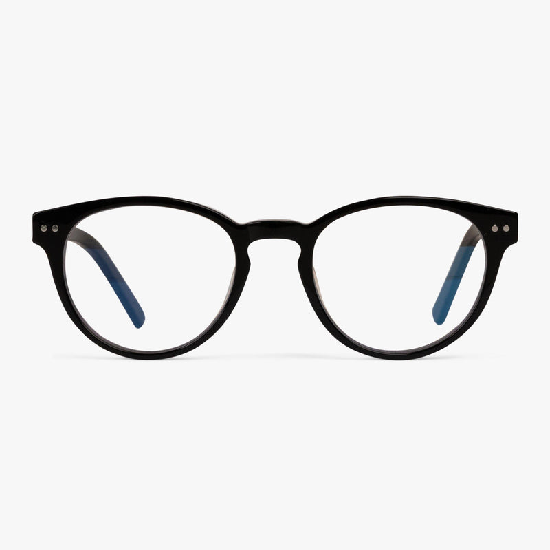 Men's Fredrikstad Black round eyeglasses with black frame and clear lenses