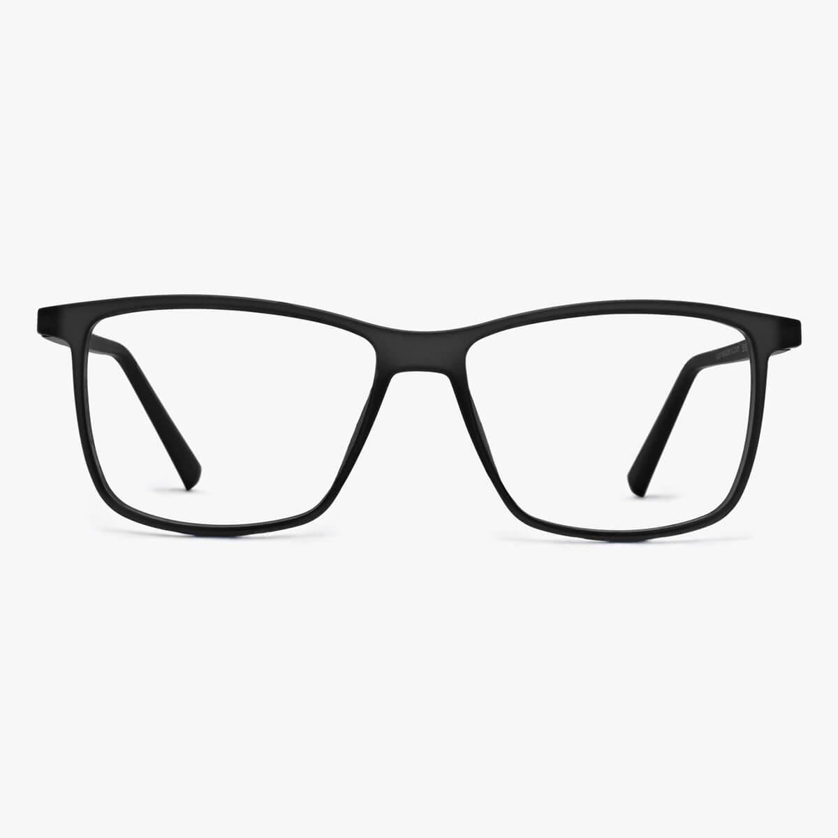 Men's København Black rectangular glasses with a matte black finish
