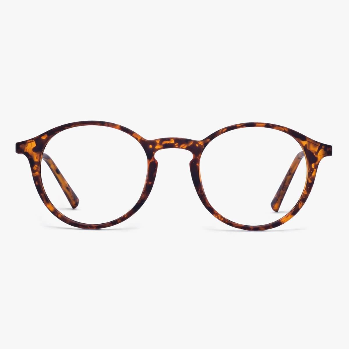 Tortoiseshell round reading glasses with a classic design