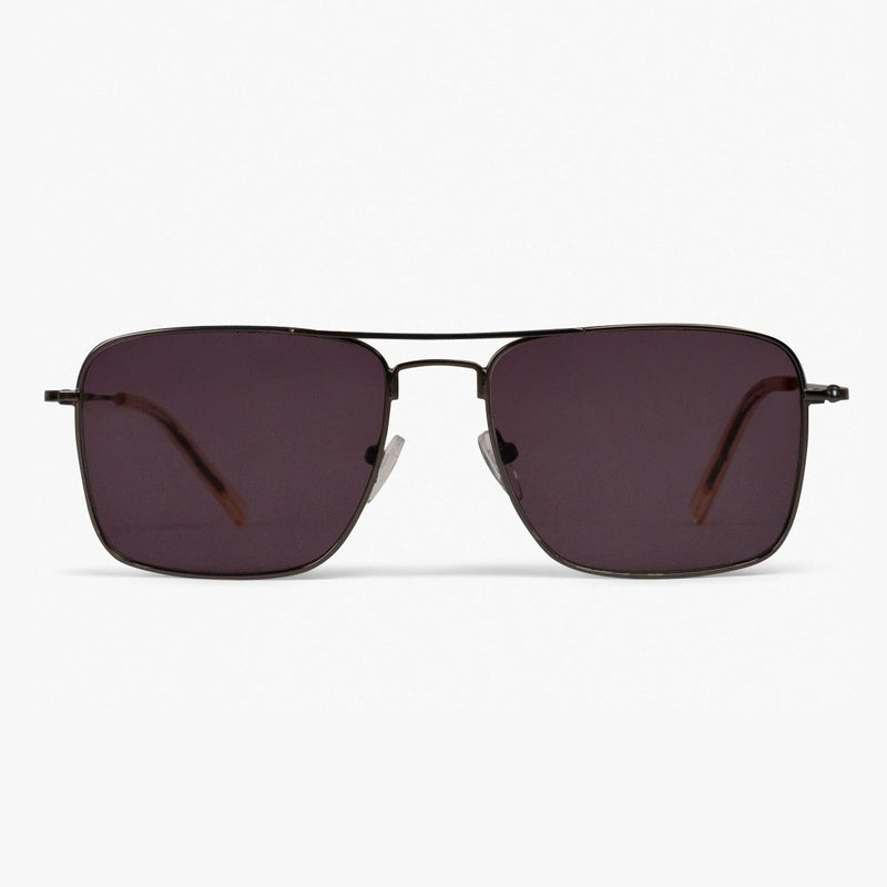 Men's Lidköping Gun sunglasses with square dark lenses and thin metal frame
