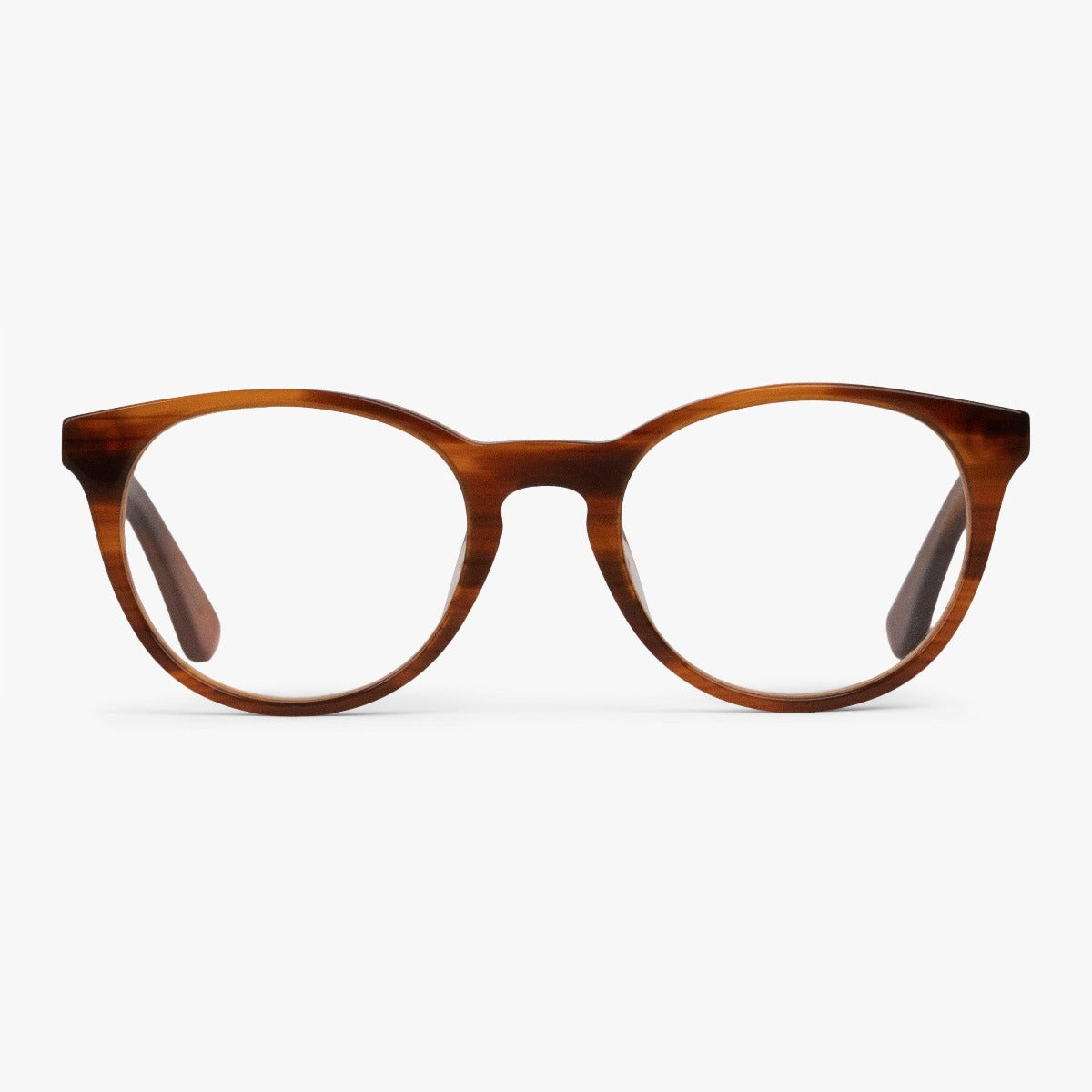 Men's Örebro Shiny Walnut eyeglasses with round walnut-colored frame