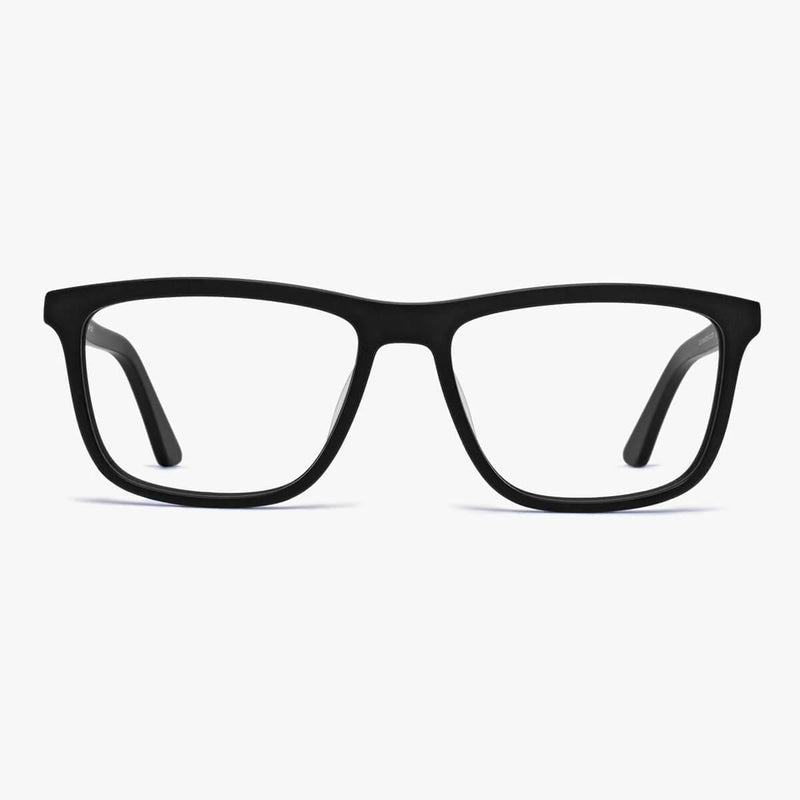 Men's Oslo Black rectangular eyeglasses with matte black frame