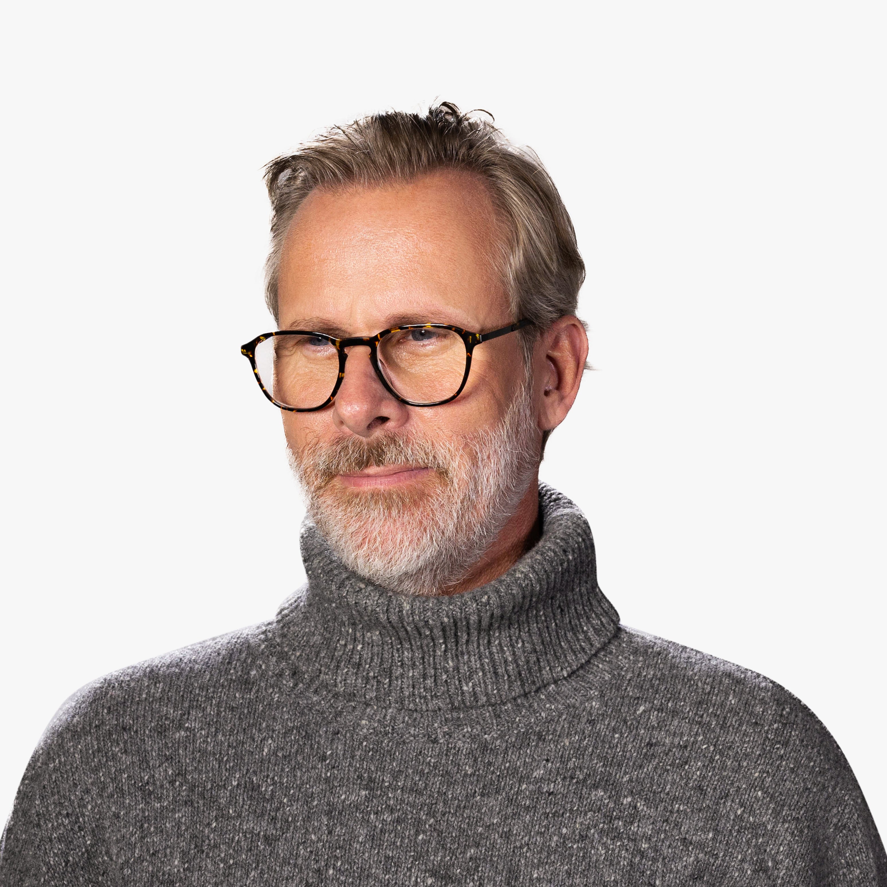 Person wearing Men's Rønne Dark Turtle glasses