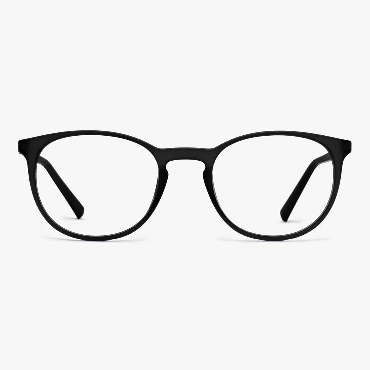 Men's Stockholm Black round black acetate reading glasses