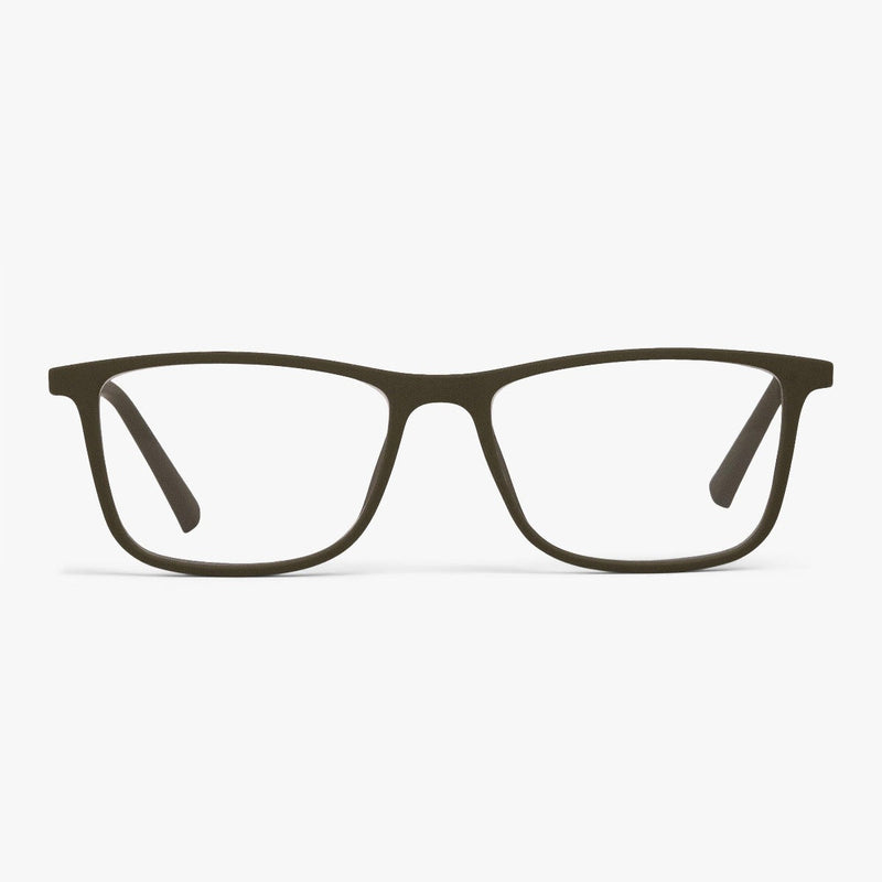 Skagen Dark Army rectangular glasses with dark green frame