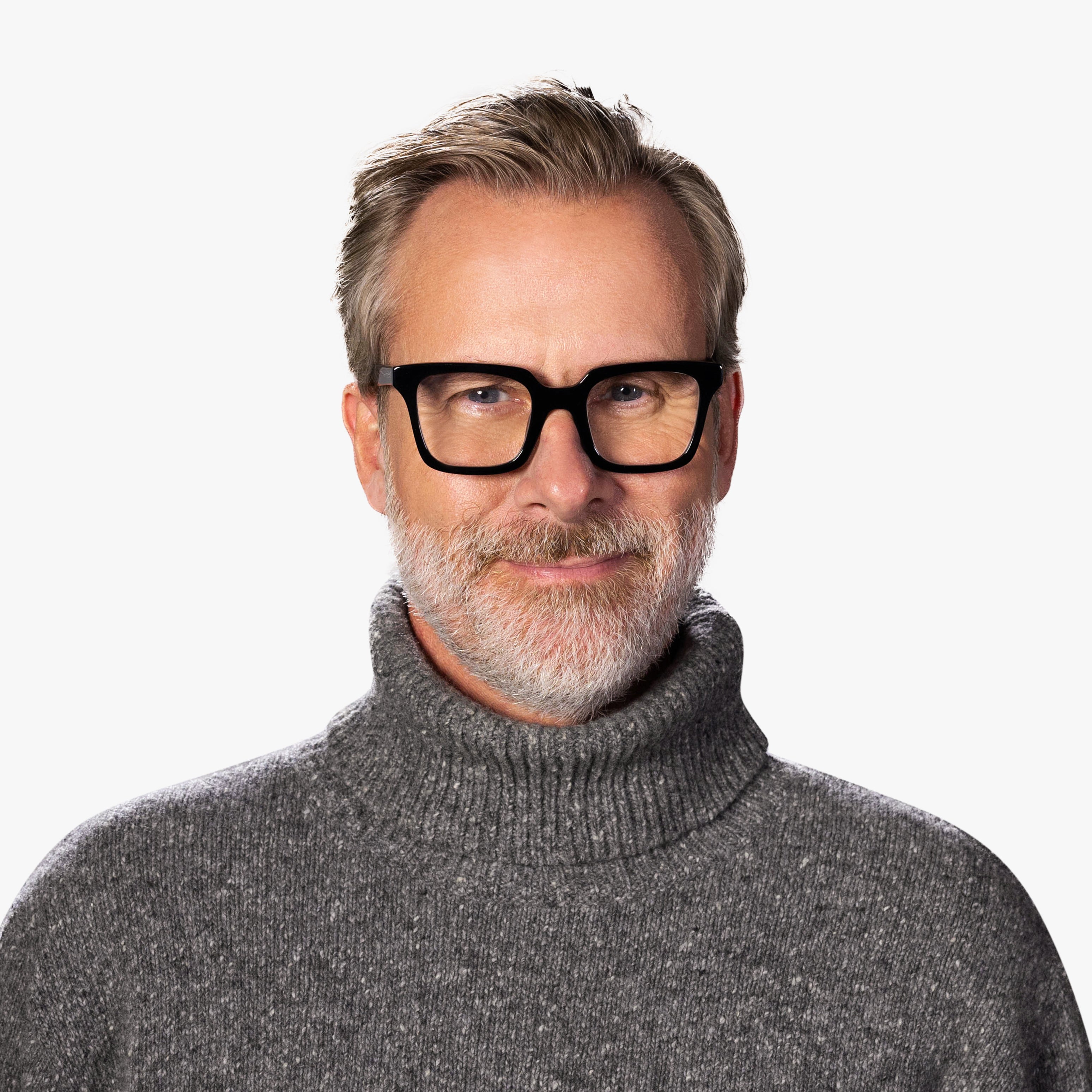 Person wearing Tisvilde Black square reading glasses