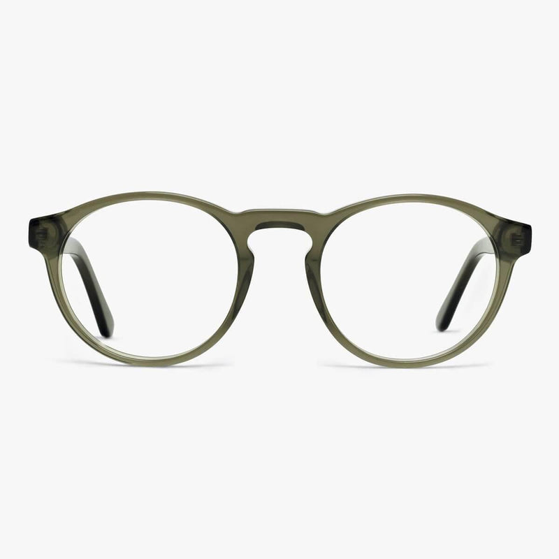 Trondheim Shiny Olive round olive reading glasses