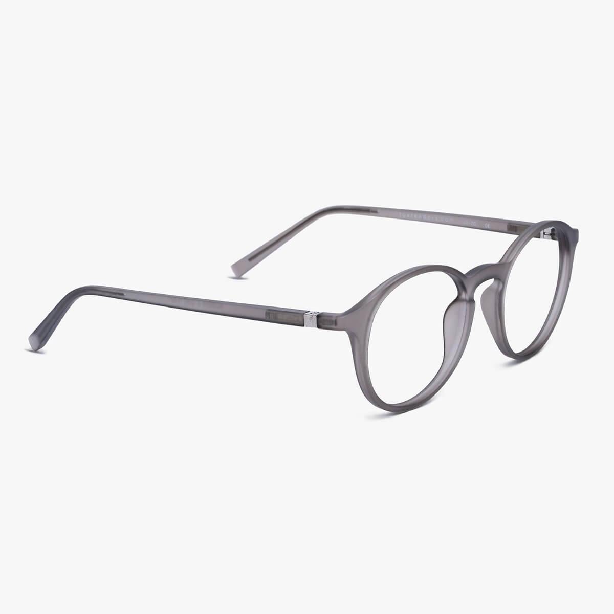 Læsø Grey oval reading glasses with translucent frames