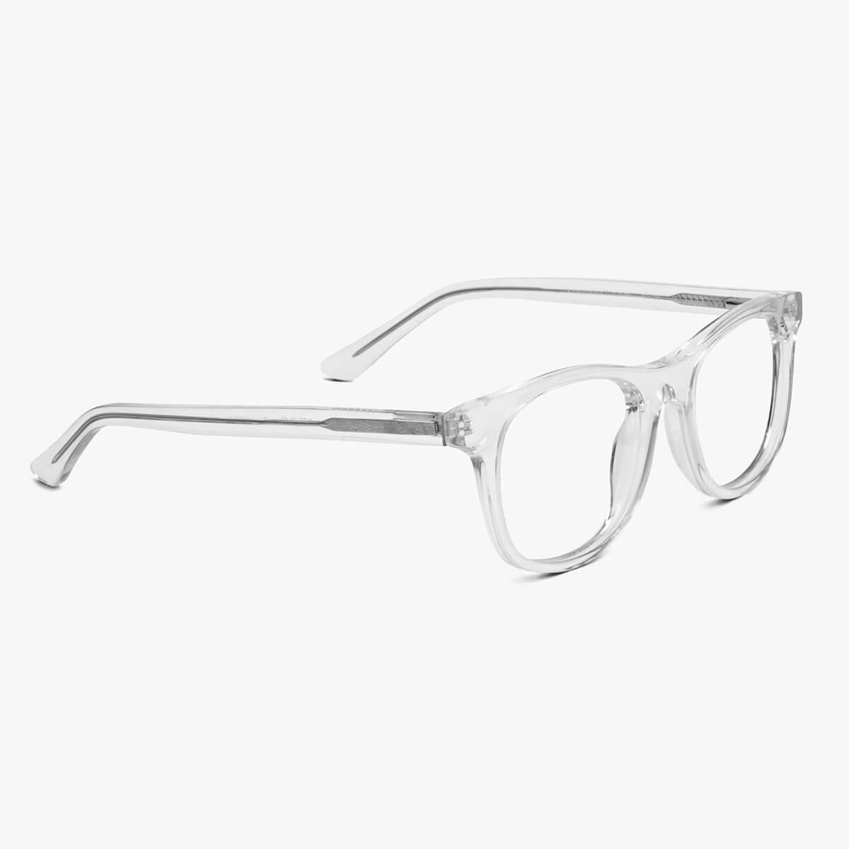 Women's Malmö Crystal White reading glasses with clear frame