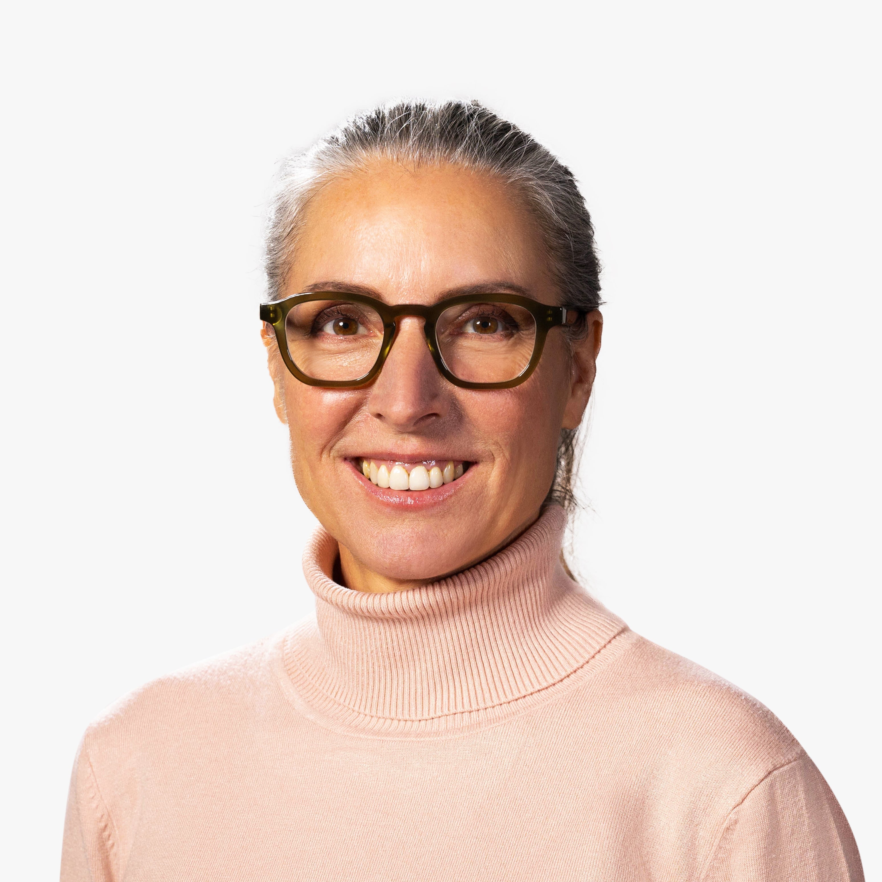 Person wearing Women's Reykjavik Shiny Olive glasses