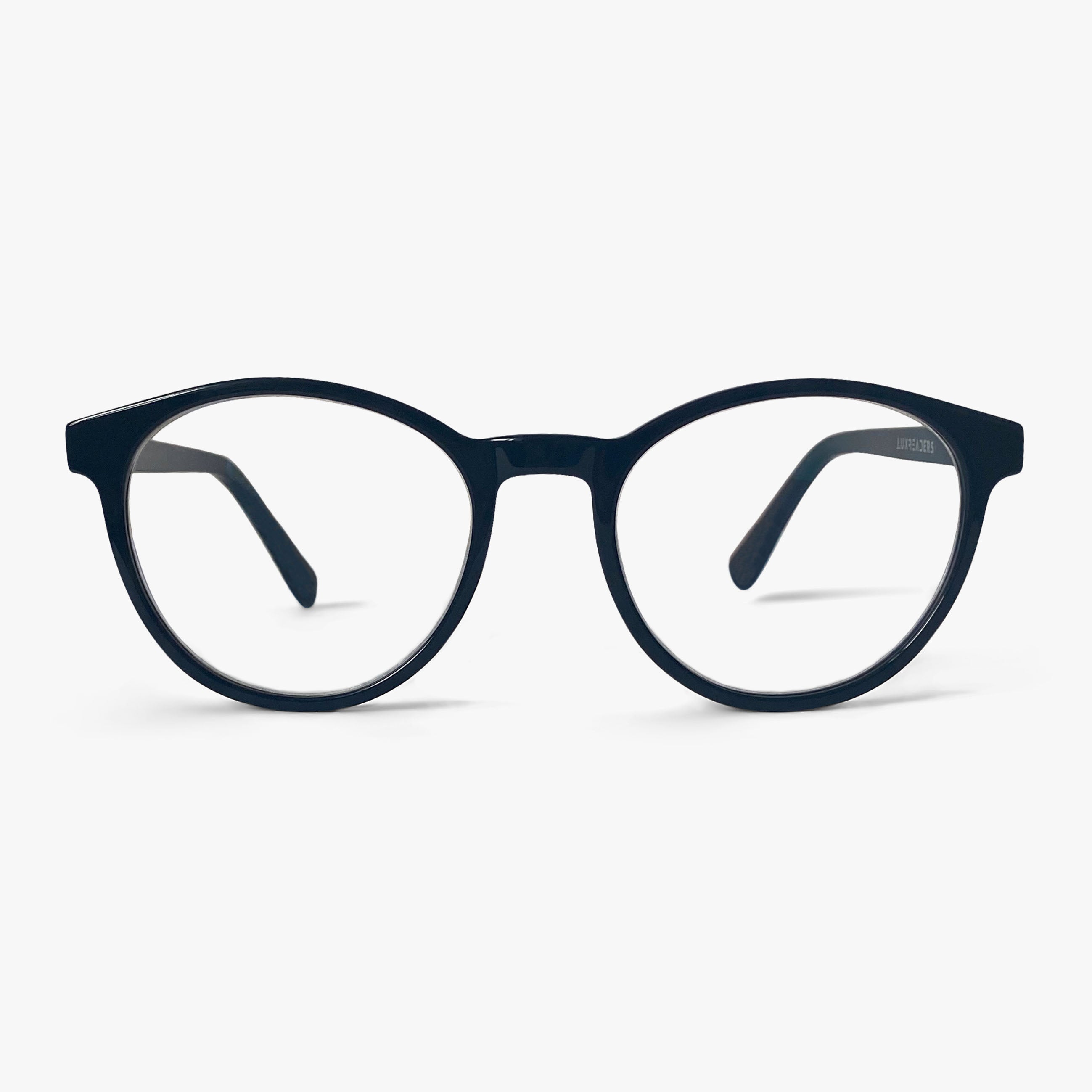Women's Sæby black round glasses with thick frames