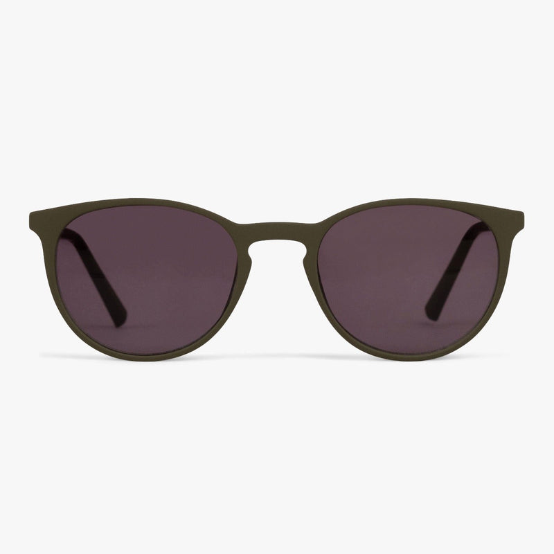 Women's Stockholm Dark Army sunglasses with dark lenses and army green frame
