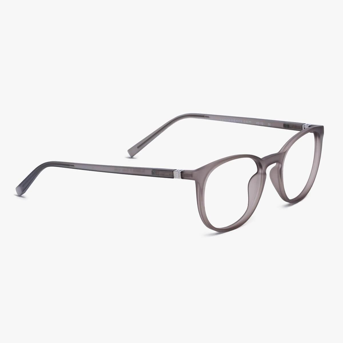 Women's Stockholm Grey reading glasses with translucent grey frames