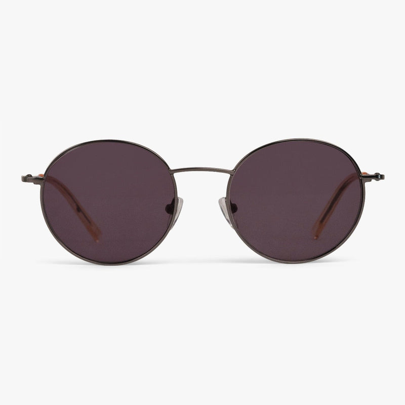 Round dark lens sunglasses with metal frames