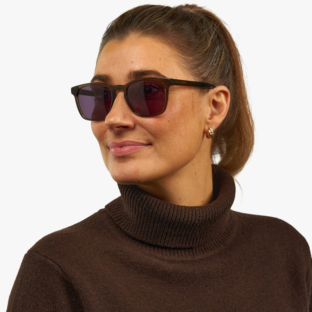 Women's Baker Shiny Olive Sunglasses - Luxreaders.com