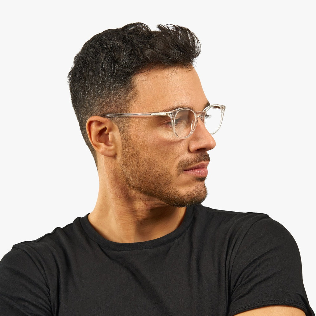 Men's Cole Crystal White Blue light glasses - Luxreaders.com