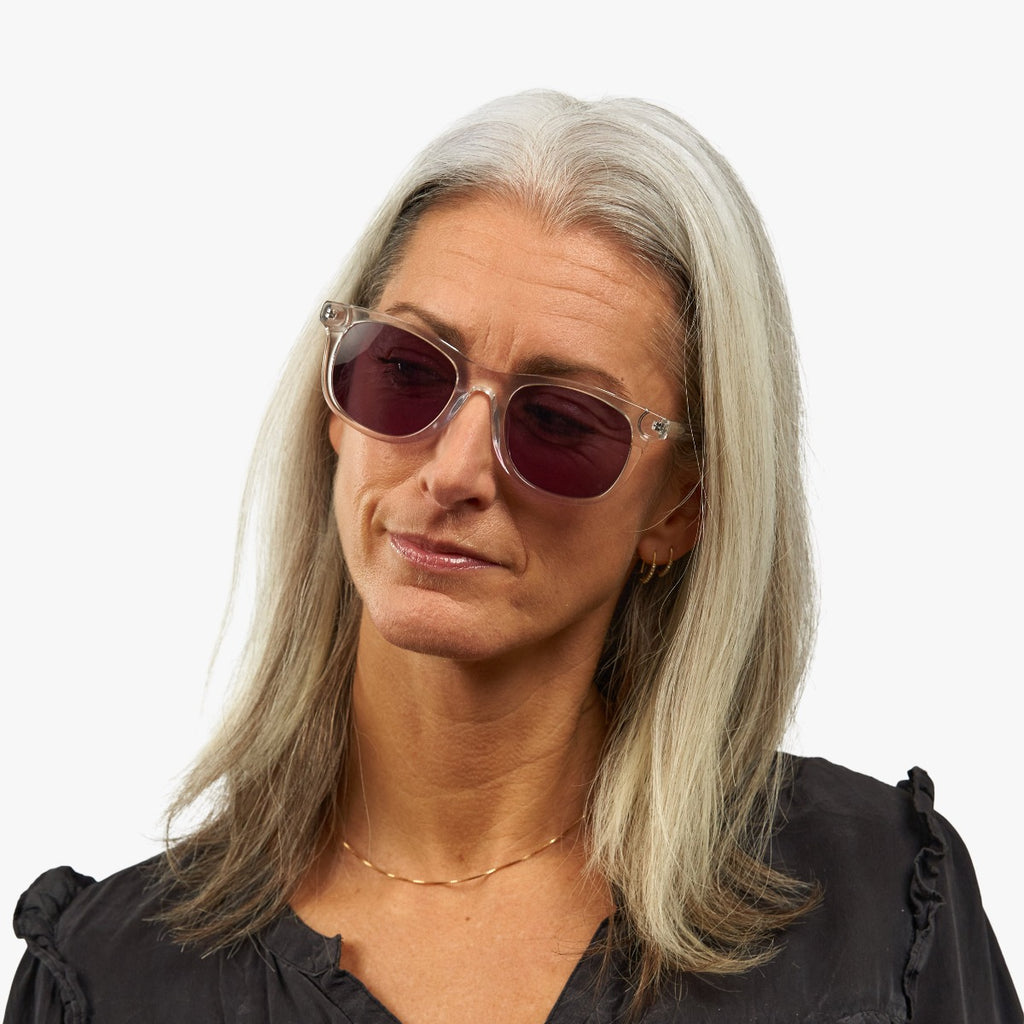 Women's Evans Crystal White Okulary przeciwsłoneczne - Luxreaders.pl
