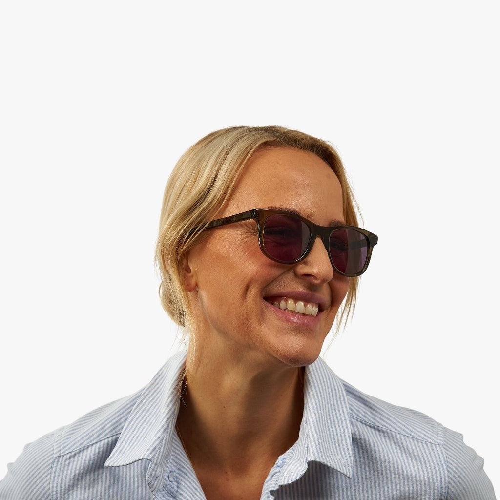 Evans Shiny Olive Sunglasses - Luxreaders.com