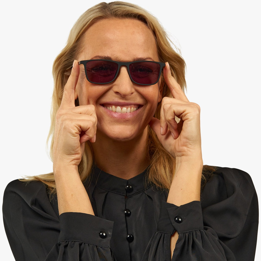 Women's Hunter Black Sunglasses - Luxreaders.com