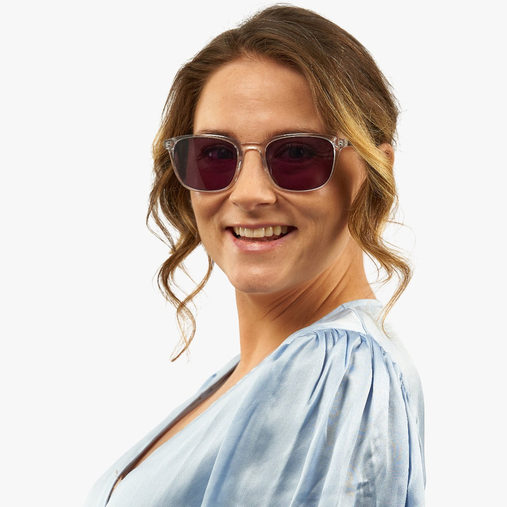 Women's Taylor Crystal White Sunglasses - Luxreaders.com