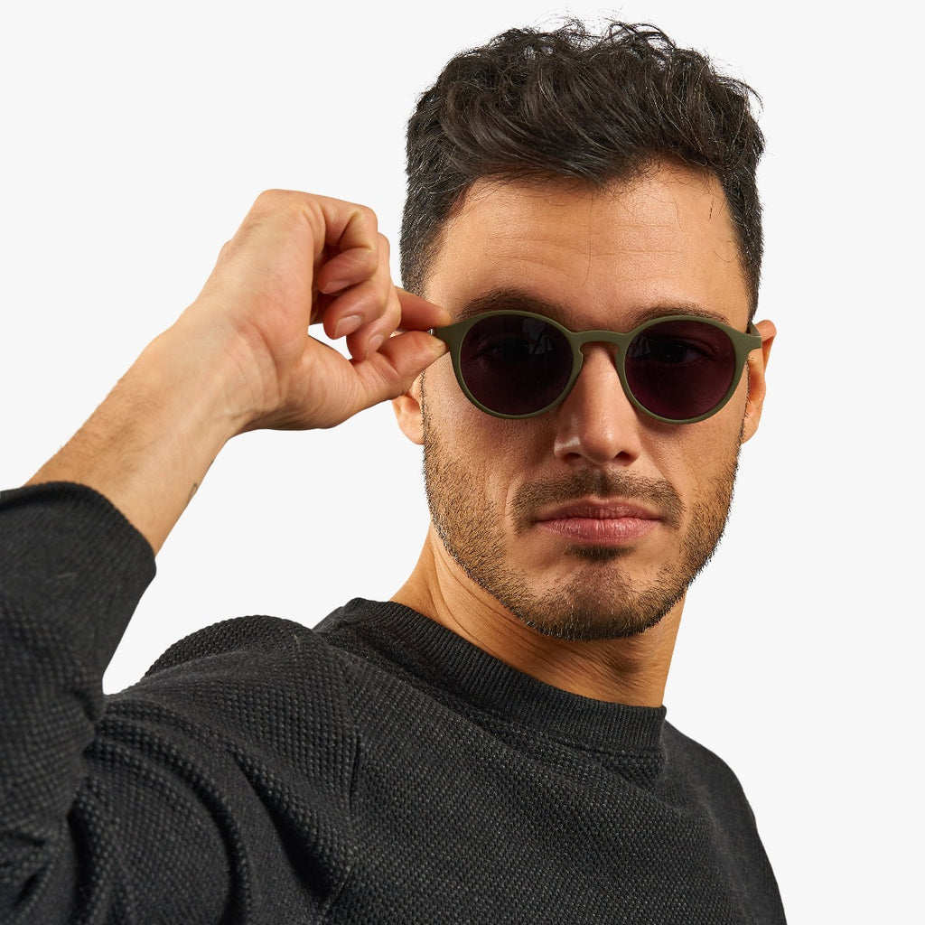 Men's Wood Dark Army Sunglasses - Luxreaders.com