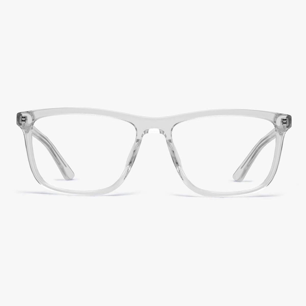 Buy Men's Adams Crystal White Blue light glasses - Luxreaders.com