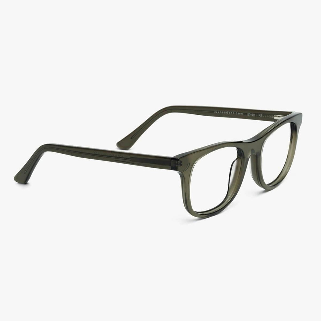Evans Shiny Olive Blue light glasses - Luxreaders.com