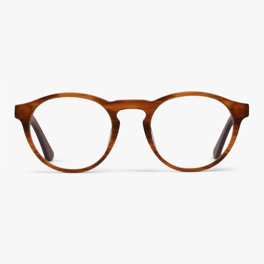 Buy Men's Morgan Shiny Walnut Reading glasses - Luxreaders.com