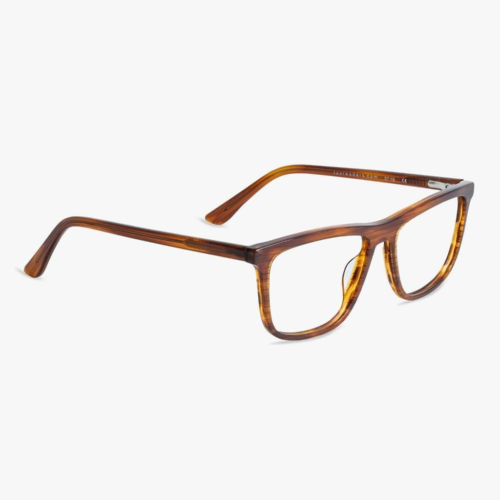 Men's Adams Shiny Walnut Reading glasses - Luxreaders.com